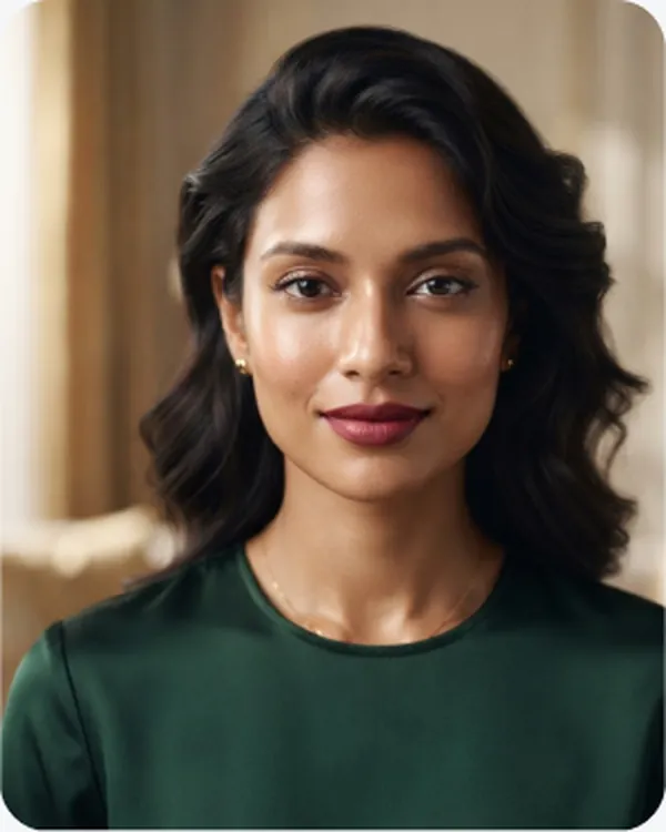 Natural beauty portrait in a green top