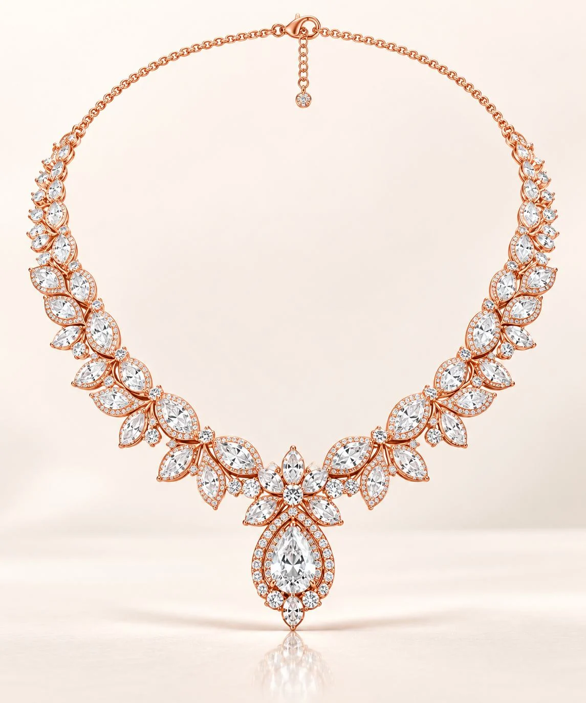 The necklace on a display stand